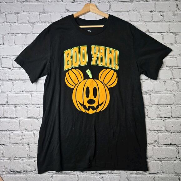Disney Mickey Mouse Boo Yah Halloween Pumpkin Lantern Graphic Tshirt Size 2X - Picture 1 of 10
